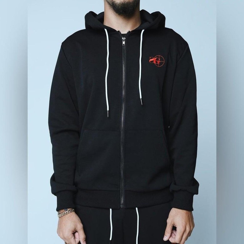 Black Zip-Up Hoodie sz XL  sniper gang